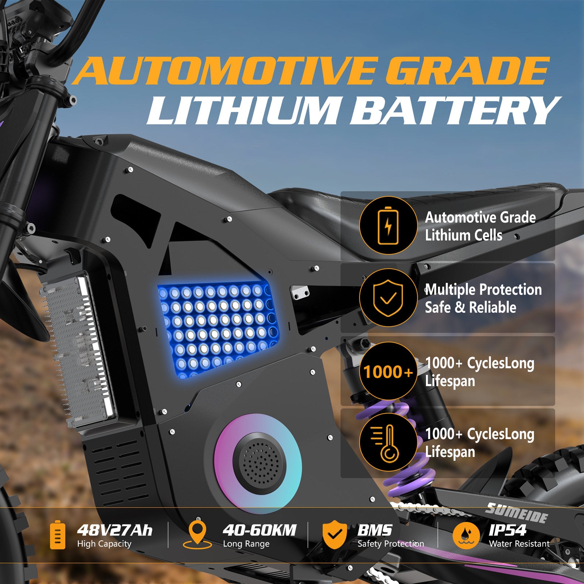 48V 27Ah Off-Road Electric Dirt Bike